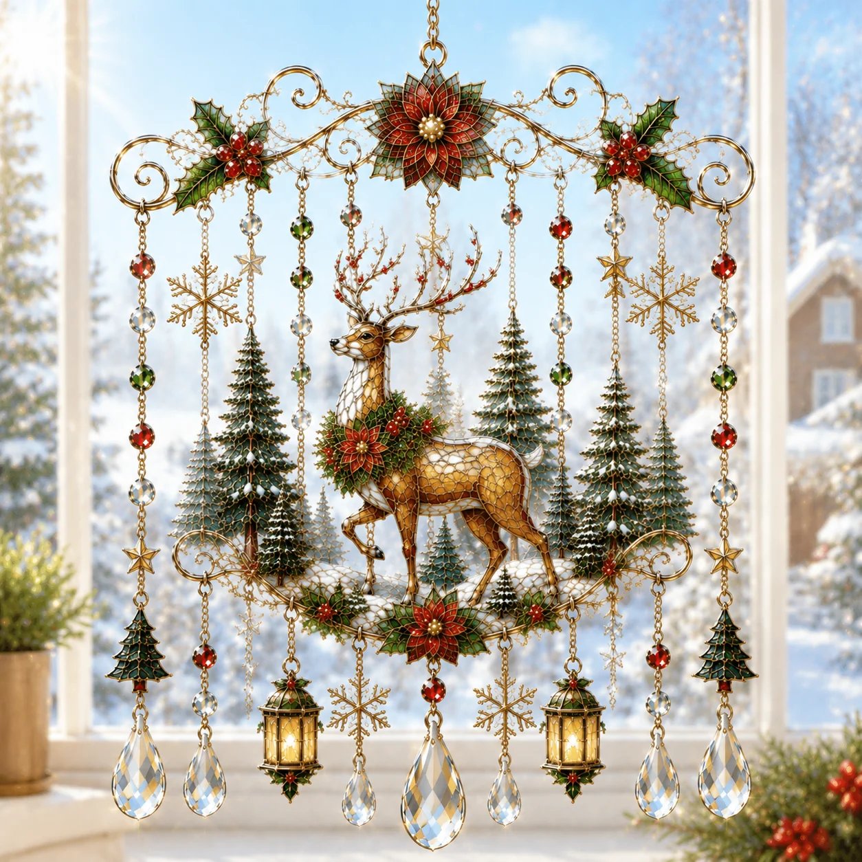 🔥Last Day 49% OFF - Handmade Christmas Stained Window Hanging
