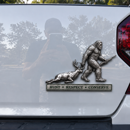 🦌 Bigfoot Hunting Tribute Car Emblem