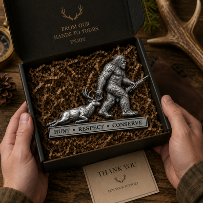 🦌 Bigfoot Hunting Tribute Car Emblem