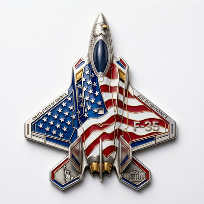 ✈️F-35 Lightning II Fighter Alien Commemorative Coin🔥,🌟 US Air Force Military Collection Commemorative Medal, 🌟Metal Relief Enamel Craft, Military Fans Gift🎁