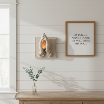 ✝️🙏"Hands of Faith" Praying Hands Wall Sconce & Candle Holder | Christian Home Decor💖