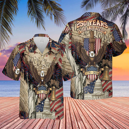 🔥Last Day 66% Off - 250 Years Faith And Freedom Hawaiian Shirt | US 1776–2026 Hawaiian Shirt |  America AOP Hawaiian Shirt 684225