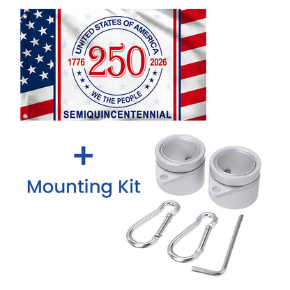 Patriotic 250 Years 1776 2026 American Flag, We The People United States Semiquincentennial Grommet Flag