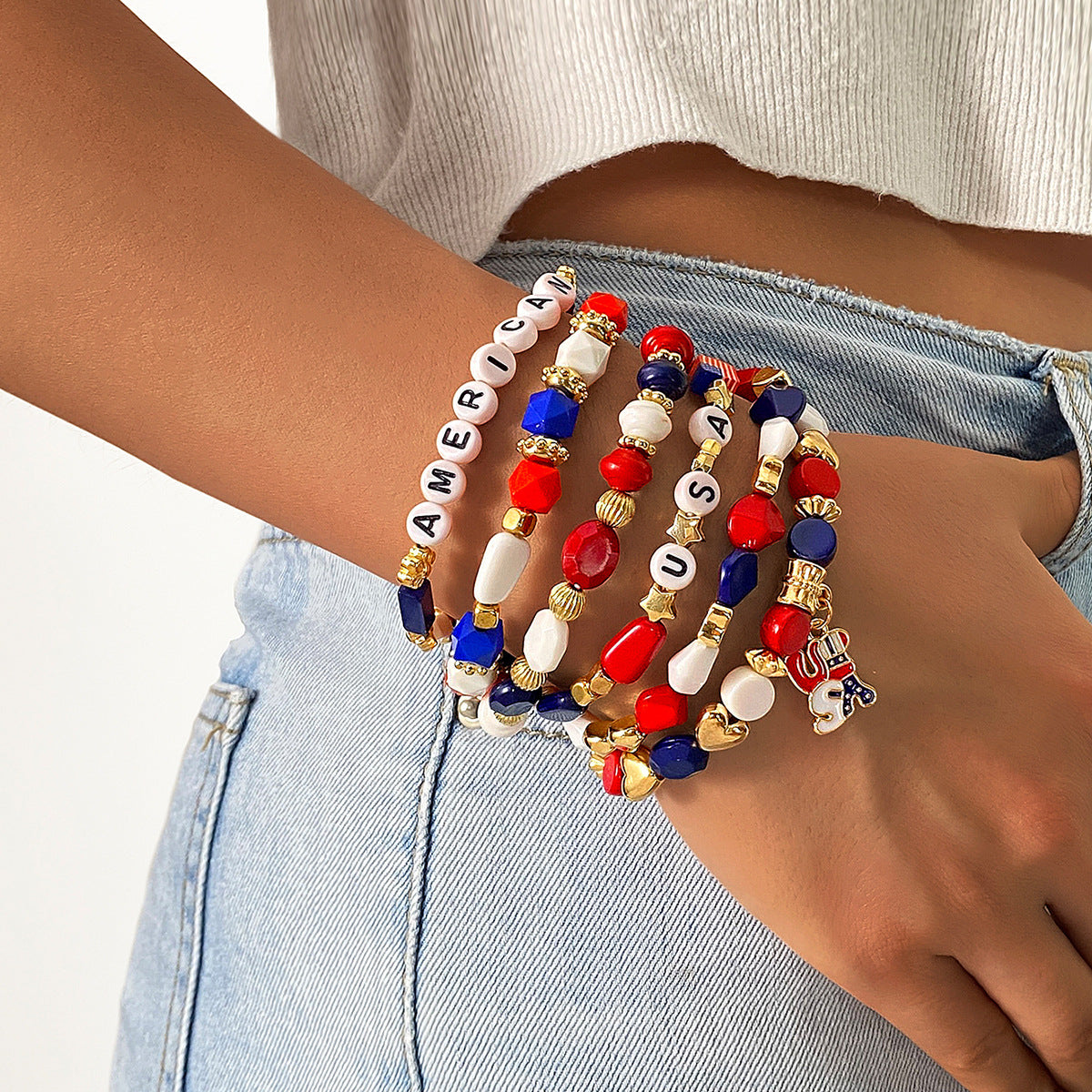 America 250 Freedom Heart Bracelet Stack