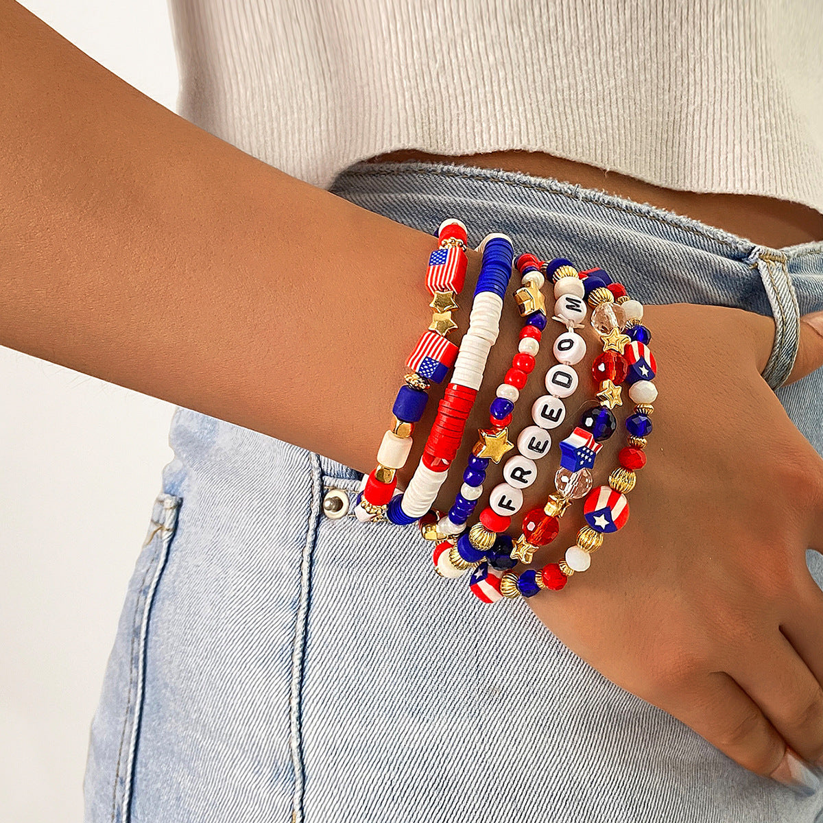 America 250 Freedom Heart Bracelet Stack