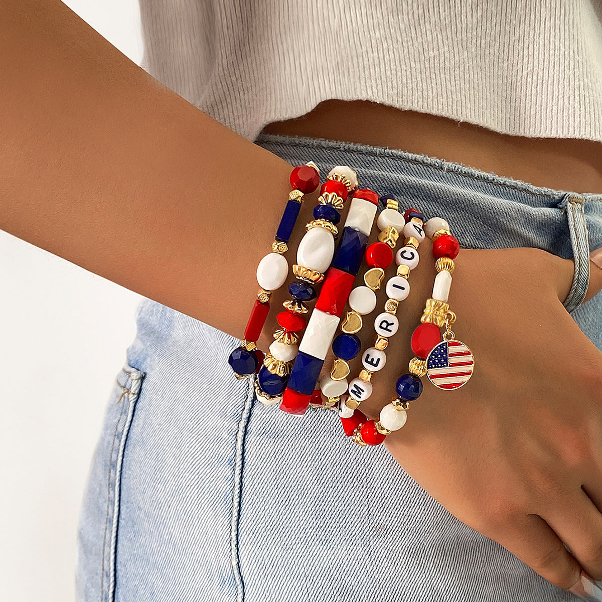 America 250 Freedom Heart Bracelet Stack