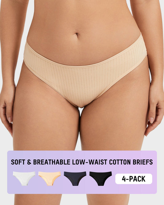Everyday Comfort Low-Waist Cotton Briefs (4 Pack)