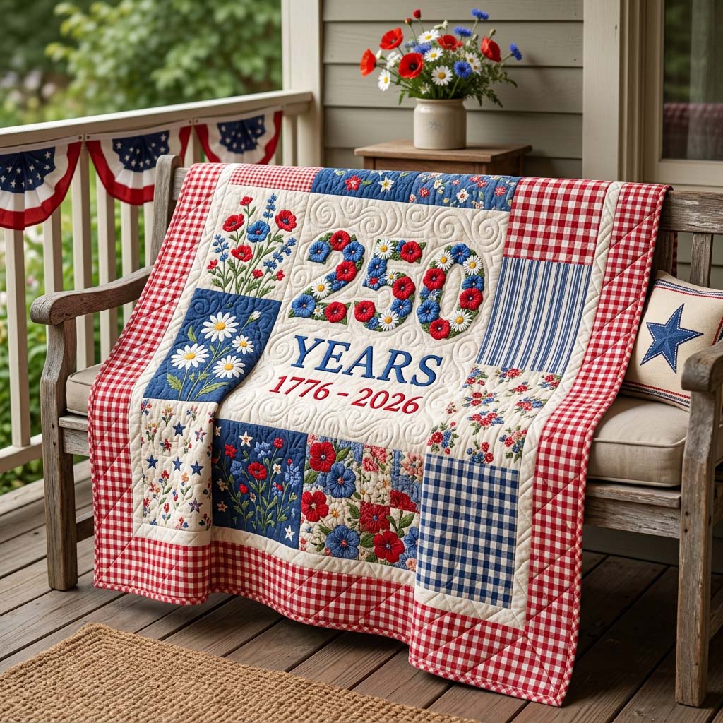 US 250th Anniversary Hand-Sewn Blanket