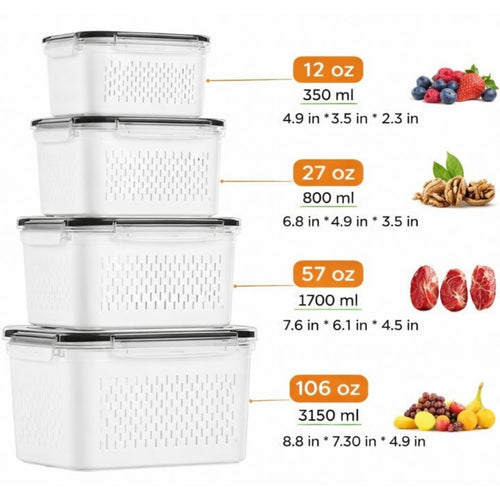 Shewater™ Fruit & Vegetable Storage Box Set (4-Count)