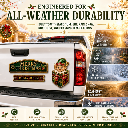 🔥 3-Piece Christmas Car Emblem Metal Badge Set – Multiple Festive Character Styles Available