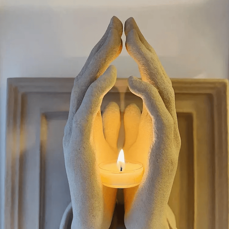 ✝️🙏"Hands of Faith" Praying Hands Wall Sconce & Candle Holder | Christian Home Decor💖