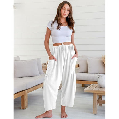 Women's Polyester Wide Leg Pants with Pockets