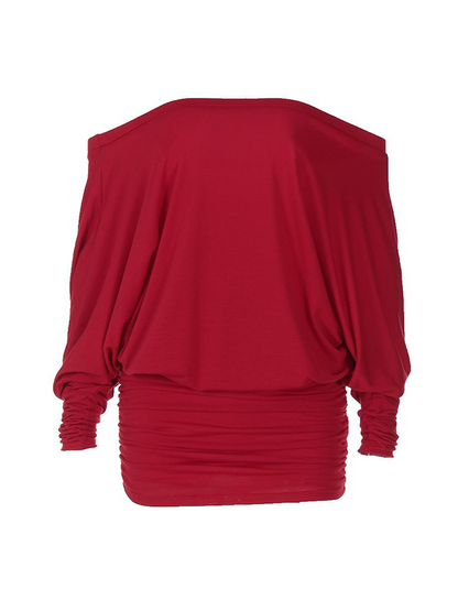 Women's Solid Off The Shoulder Sheer Ruched Dress