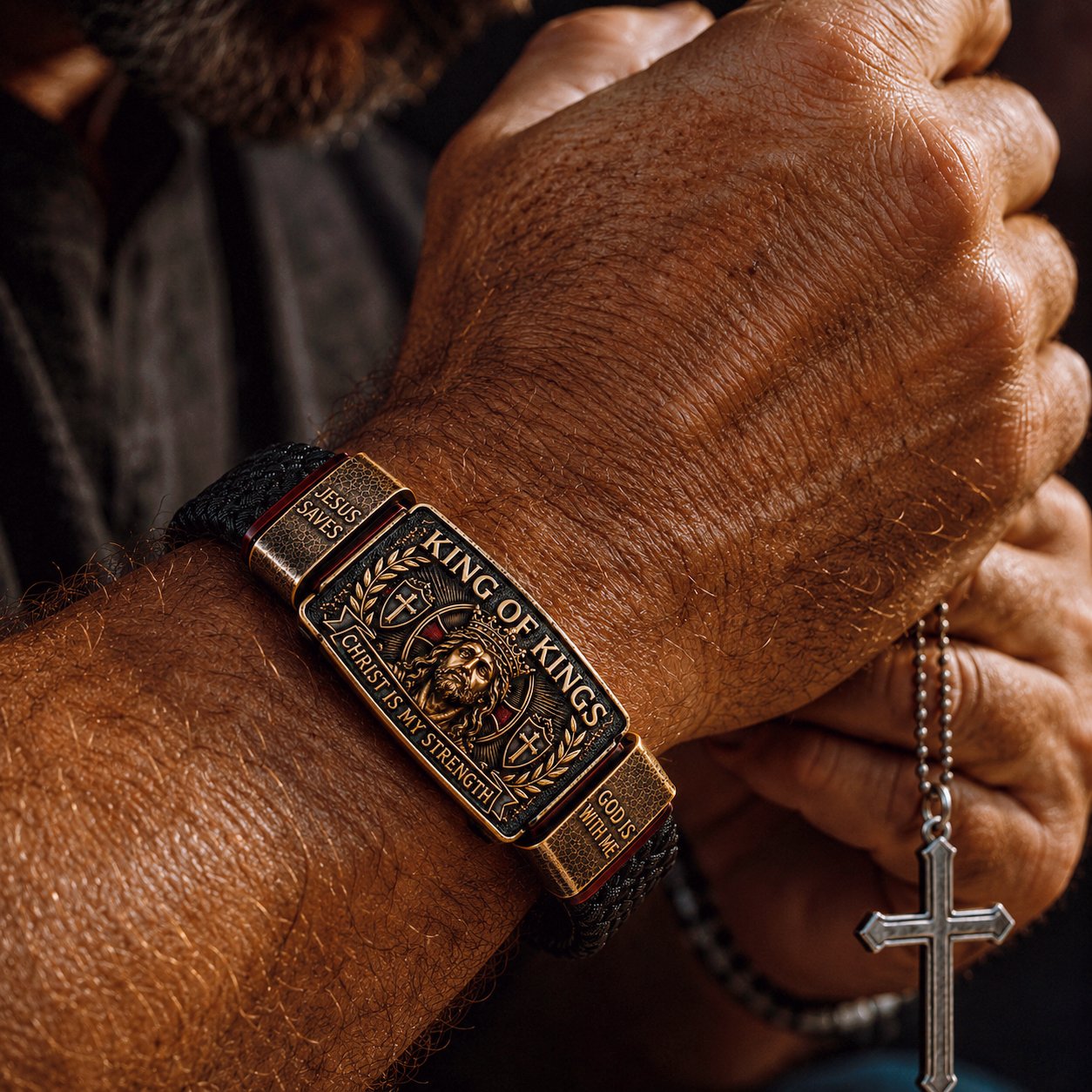 ✝ King of Kings Faith Bracelet – Adjustable Christian Wristband Gift