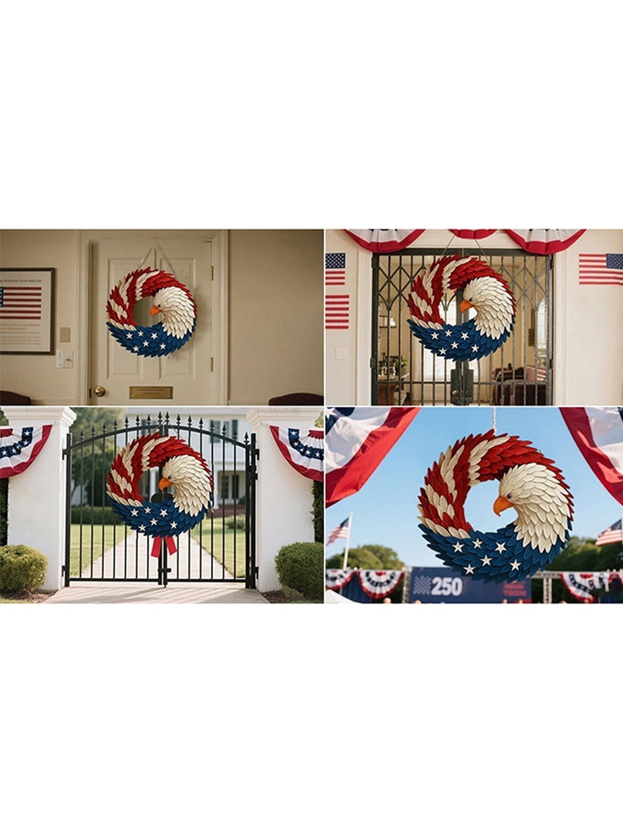 Honor 250 Years Of American Sacrifice And Freedom—Glosritystore Brave Wings Wreath For Your Door