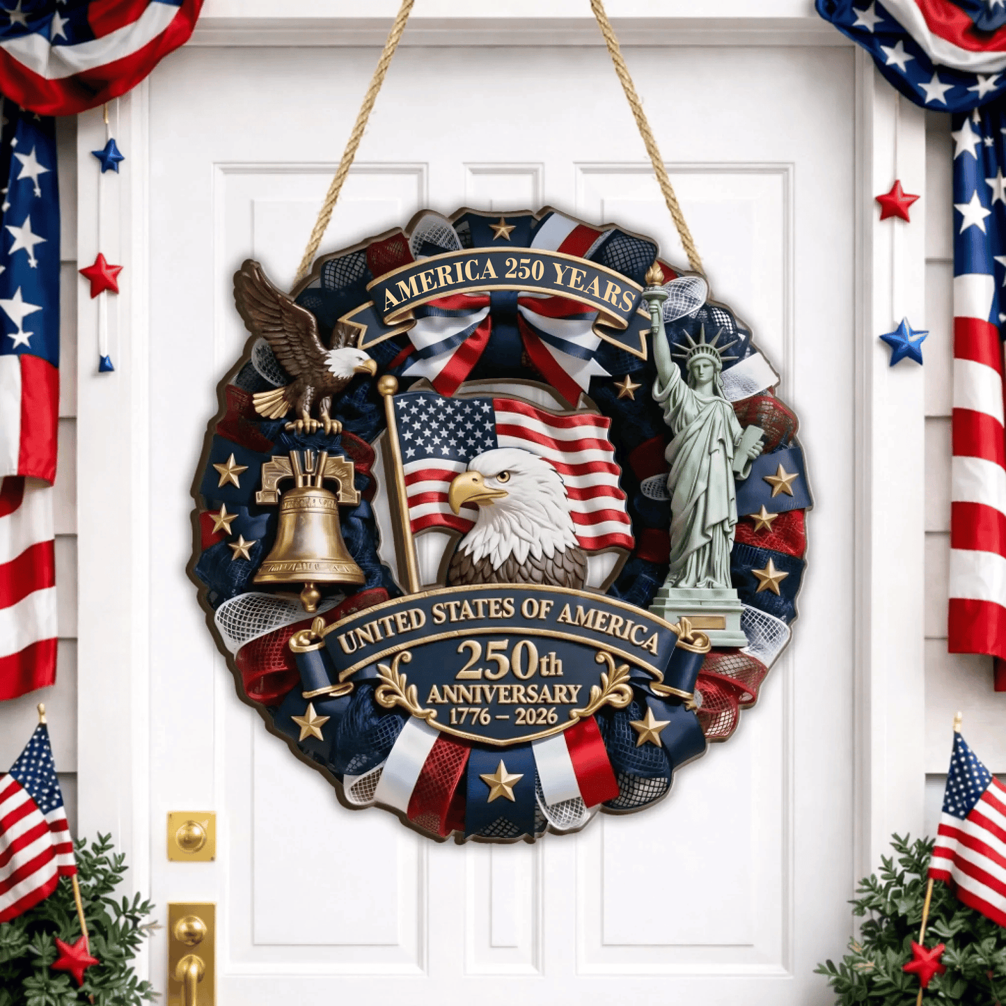 United States 250th Anniversary Commemorative Wooden Plaque 250th Anniversary Commemorative Gift
