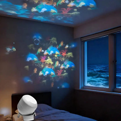 Dynamic Rotating LED Pattern Projection Desk Lamp