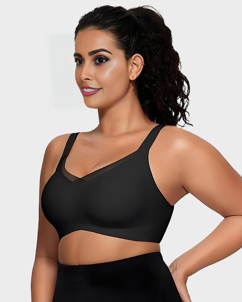 Womens Wireless Bras V Mesh Comfortable Bralette Supportive-