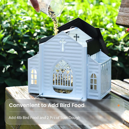 ✝️Church-Shaped Metal Solar Bird Feeder