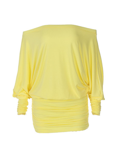 Women's Solid Off The Shoulder Sheer Ruched Dress