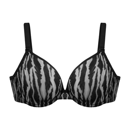 Zebra Wild Breathable Unlined Plus Size Soft Women Bra