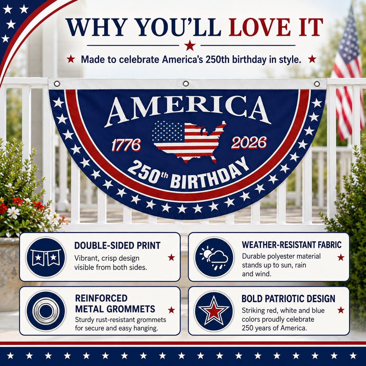 Veteran Made - USA 250 YEARS COMMEMORATIVE BANNER