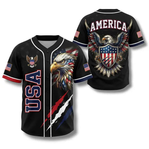 🇺🇸 USA Eagle All Over Print Baseball Jersey – 250 Years of Freedom in Every Stitch