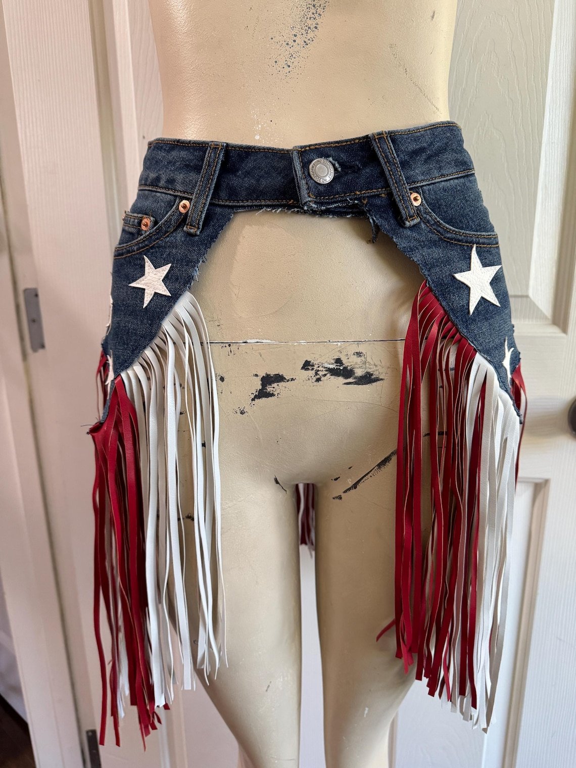 🎉USA 250th Anniversary Patriotic Denim Fringe Belt