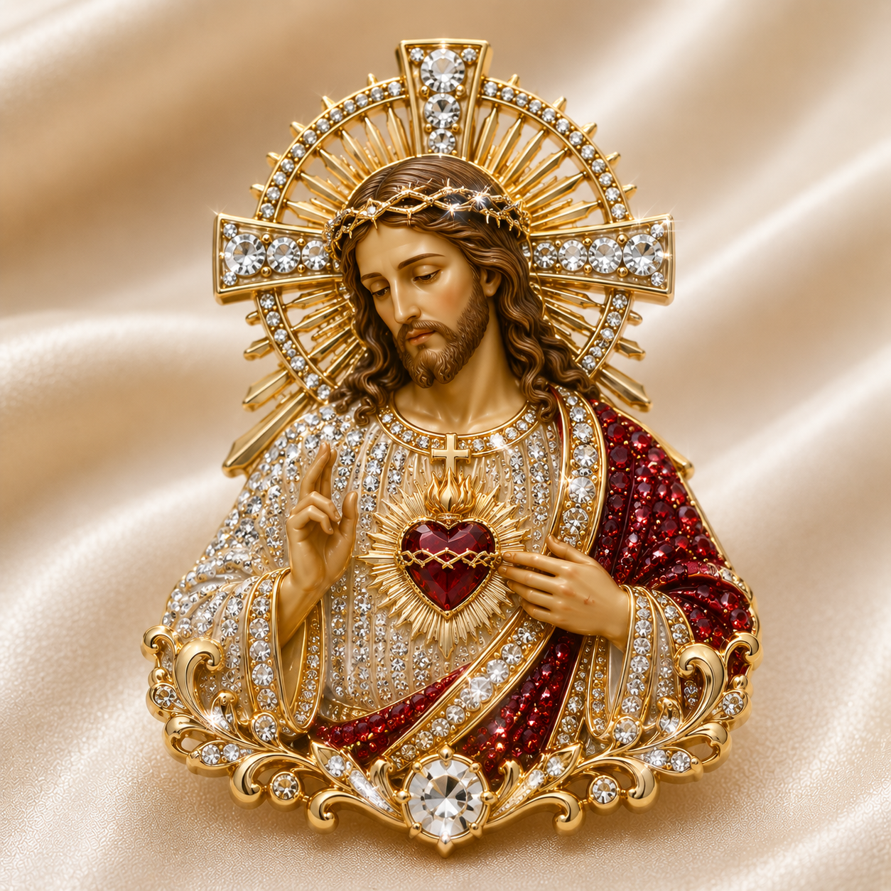 🙏LAST DAY 50%OFF✝️Sacred Heart of Jesus Brooch