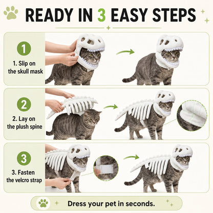 Glow-in-the-Dark Dinosaur Skeleton Pet Costume 🦖💚