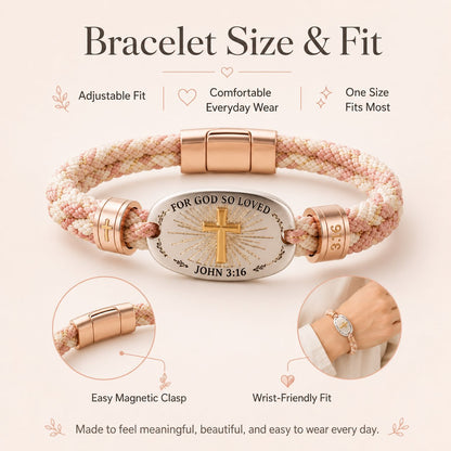 🔥 LAST DAY 49% OFF – ✝️ Christian Scripture Faith Bracelet Collection | 6 Meaningful Bible Verse Designs with Raised Gold Cross, Magnetic Clasp & Matching Gift Box 💗✨