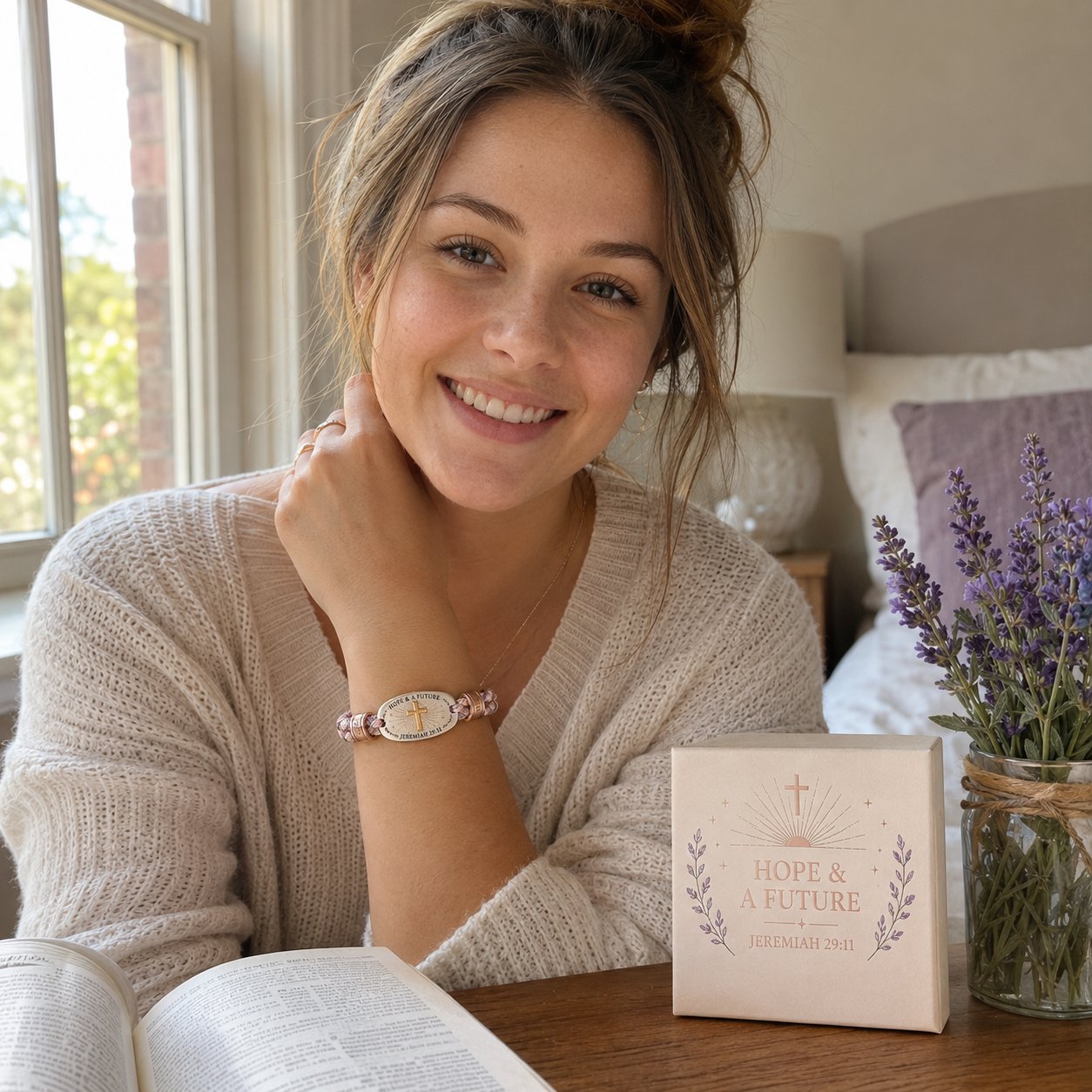 🔥 LAST DAY 49% OFF – ✝️ Christian Scripture Faith Bracelet Collection | 6 Meaningful Bible Verse Designs with Raised Gold Cross, Magnetic Clasp & Matching Gift Box 💗✨