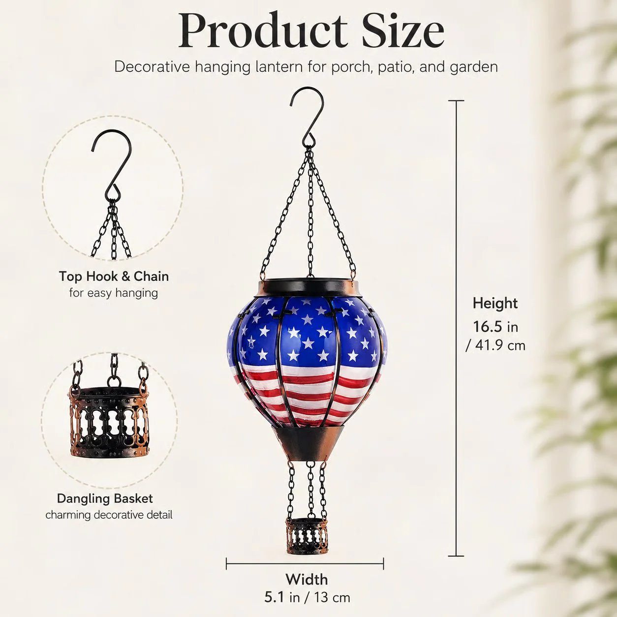🎆 250th Anniversary Solar Hot Air Balloon Lantern | Patriotic Edition