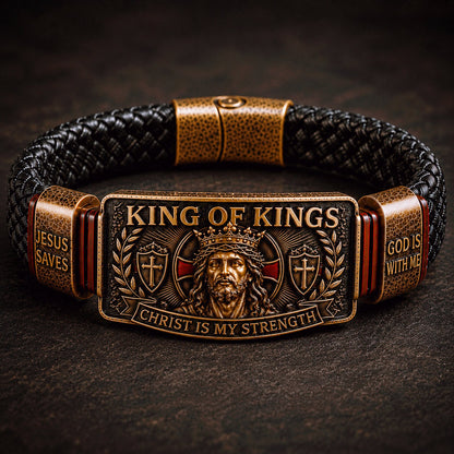 ✝ King of Kings Faith Bracelet – Adjustable Christian Wristband Gift