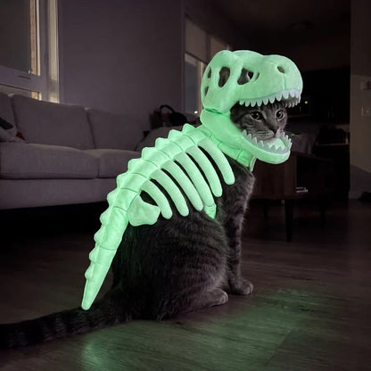 Glow-in-the-Dark Dinosaur Skeleton Pet Costume 🦖💚
