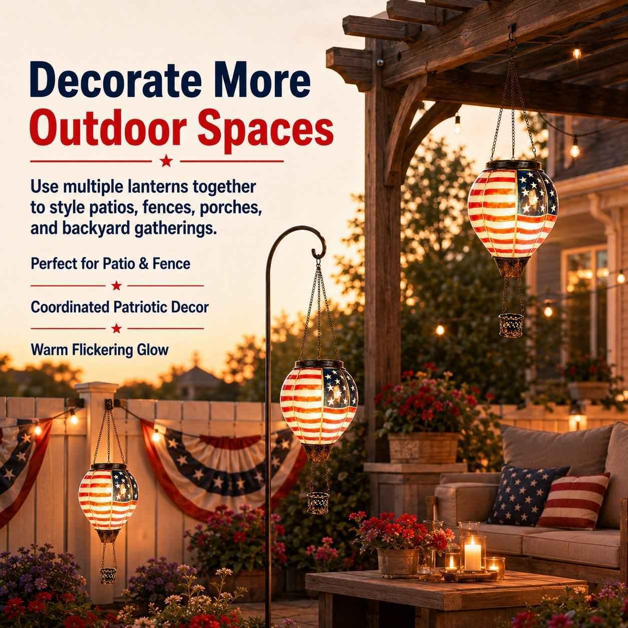 🎆 250th Anniversary Solar Hot Air Balloon Lantern | Patriotic Edition