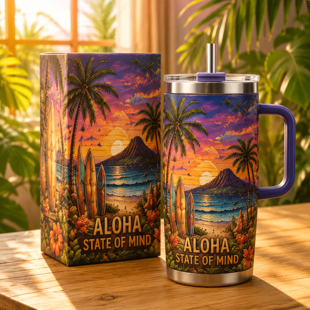 🌴 ISLAND LIFE™ Tropical Paradise 30oz/40oz Tumbler – Bring Vacation Vibes Wherever You Go