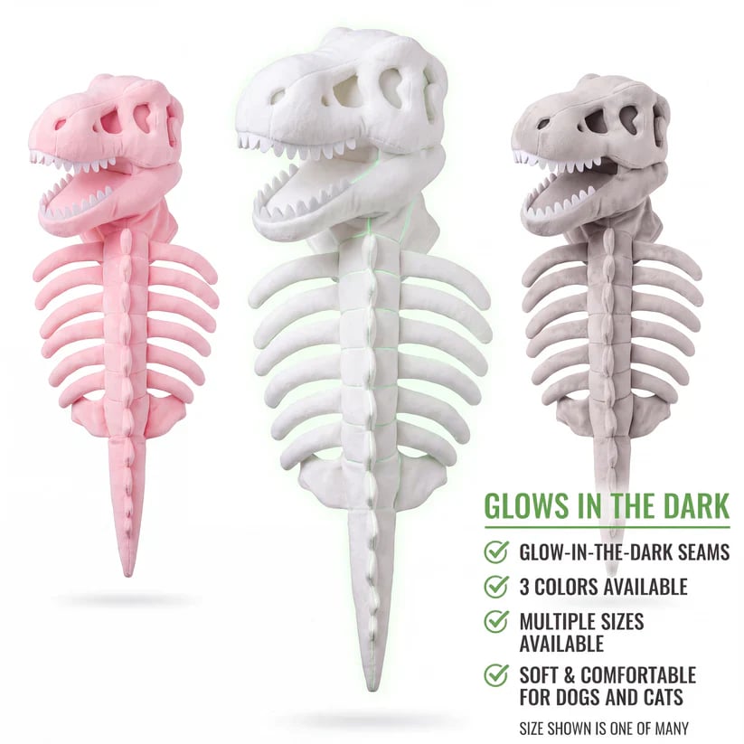 Glow-in-the-Dark Dinosaur Skeleton Pet Costume 🦖💚