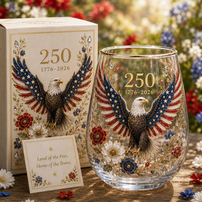 🦅America 250 Eagle Glass Tumbler