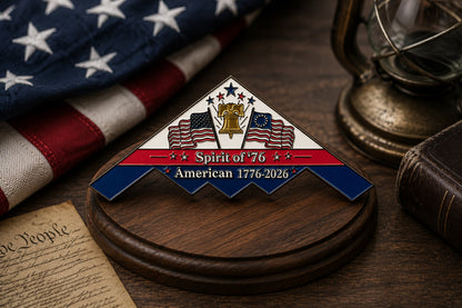 🔥Last Day 66% Off - Spirit of ’76 B-2 Stealth Bomber Challenge Coin – 250th Anniversary Patriotic Collectible