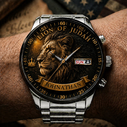 🔥Last Day Promotion-49% OFF✝️ Personalized "Man of God" Premium Watch | A Daily Reminder of Faith & Strength 🦅
