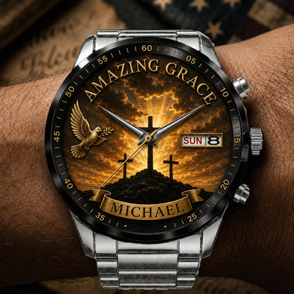 🔥Last Day Promotion-72% OFF✝️ Personalized "Man of God" Premium Watch | A Daily Reminder of Faith & Strength 🦅