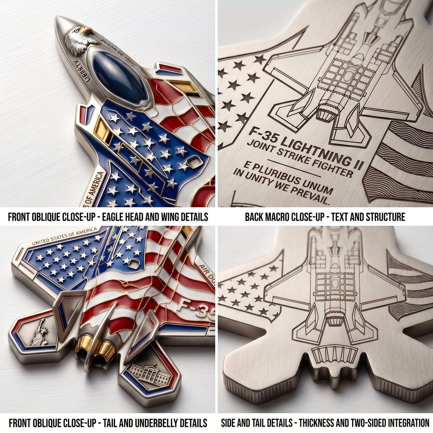 ✈️F-35 Lightning II Fighter Alien Commemorative Coin🔥,🌟 US Air Force Military Collection Commemorative Medal, 🌟Metal Relief Enamel Craft, Military Fans Gift🎁