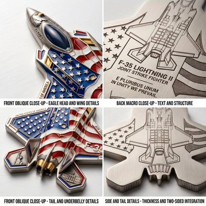 ✈️F-35 Lightning II Fighter Alien Commemorative Coin🔥,🌟 US Air Force Military Collection Commemorative Medal, 🌟Metal Relief Enamel Craft, Military Fans Gift🎁