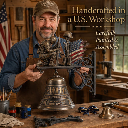 🔔Salute Sacrifice: Veteran Tribute "Honor Courage Sacrifice" Fallen Soldier Wall Bell