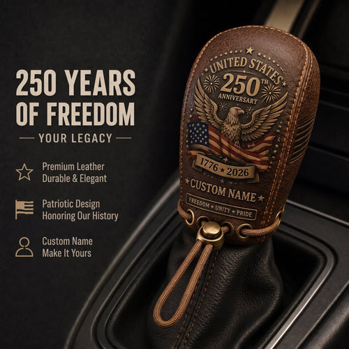 🇺🇸 The "Spirit of '76" Custom Leather Gear Shift Cover | USA 250th Anniversary Edition 🦅