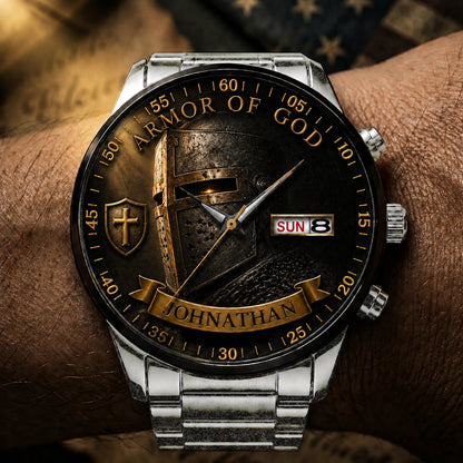 🔥Last Day Promotion-49% OFF✝️ Personalized "Man of God" Premium Watch | A Daily Reminder of Faith & Strength 🦅