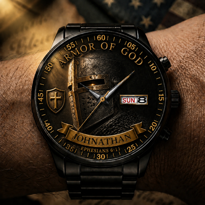 🔥Last Day Promotion-49% OFF✝️ Personalized "Man of God" Premium Watch | A Daily Reminder of Faith & Strength 🦅
