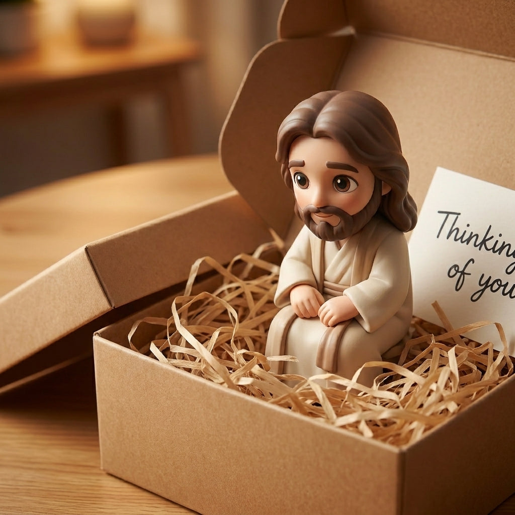 "Jesus is with You" - Adorable Sitting Jesus Monitor Buddy & Desk Decor ✨
