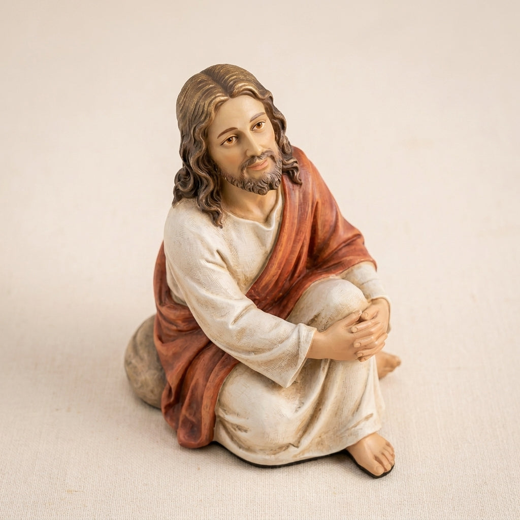 🌟 "Quiet Moments" Sitting Jesus Figurine | Your Everyday Desk & Home Companion 🕊️